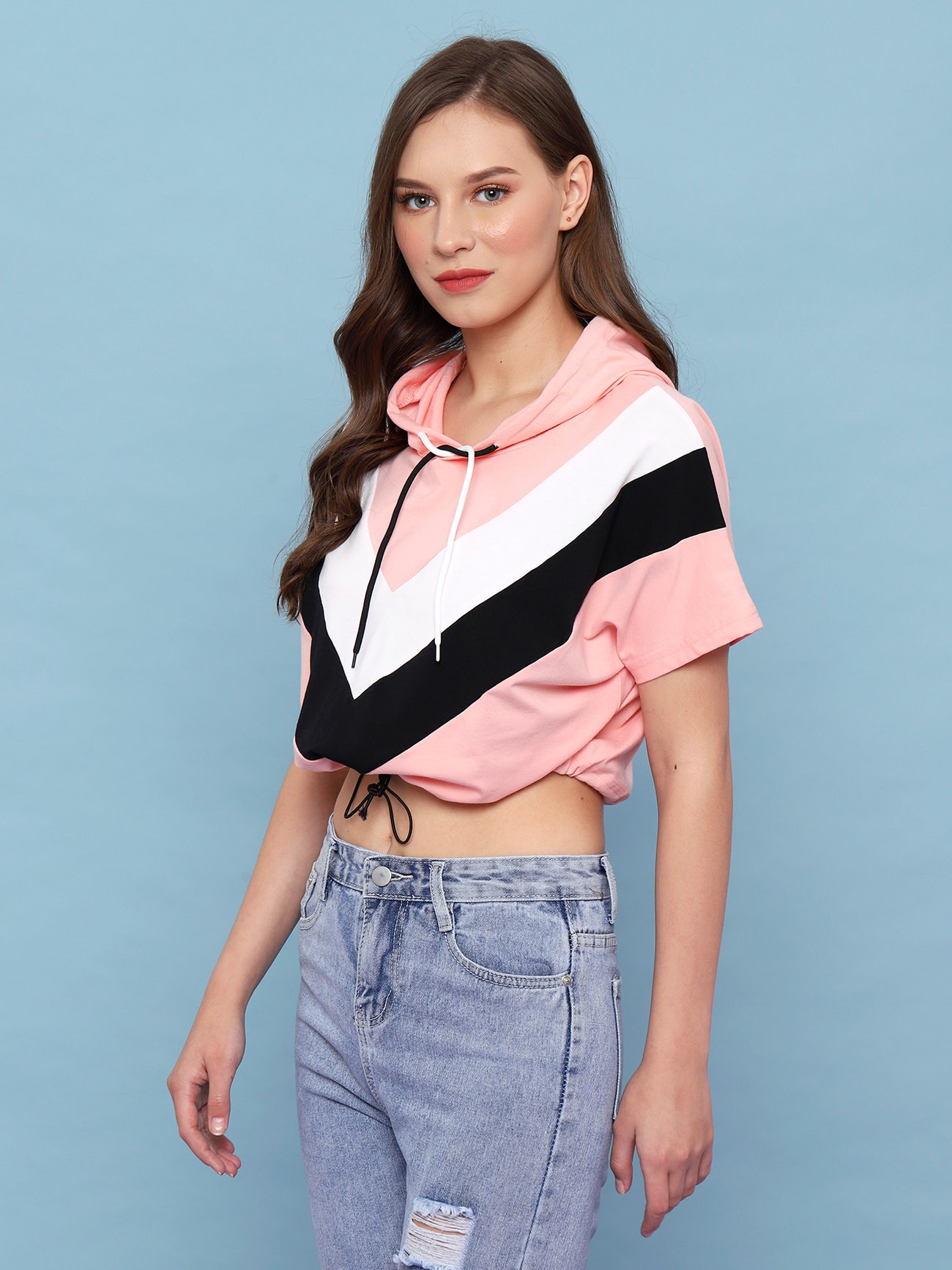 crop top hoodie with skirt