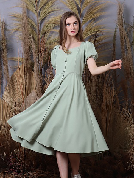 Cottage Core Square Neck Puff Sleeves 