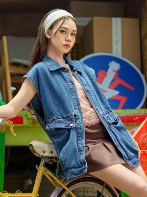 SEA Oversize Contruction Denim Vest