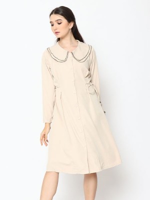 Cottage Core Double Collar Midi Dress