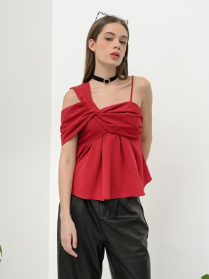 FELIZ23 Yule One Shoulder Top