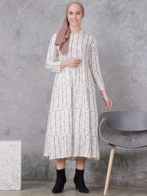 EID23 Kalila Tiered Flower Print Maxi Dress