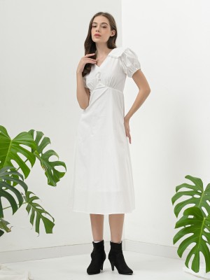 FELIZ23 Embroidery Edge Collar Dress