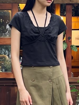 PG Lace V Neck Tee