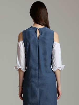 Long Sleeves Drop Shoulder Shift Dress