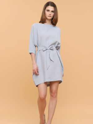 Loose Shift Dress With Waist Tie