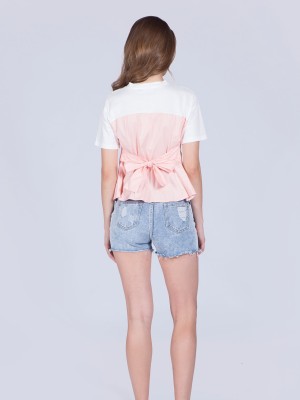 Front Shell Two Tones Back Tie Top