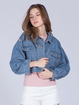 Cropped Ring Denim Jacket