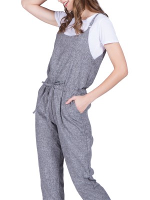 Drawstring Adjustable Straps Jumpsuits