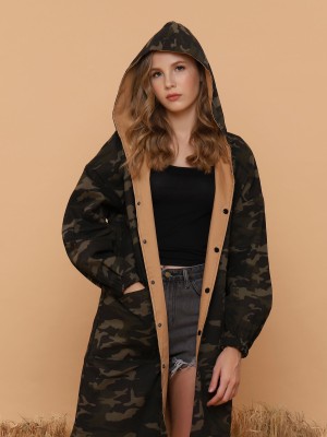 2 Way Wear Long Army Jacket