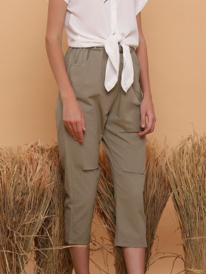 Ripped Cotton Pants