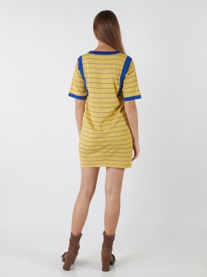 Round Neck Knitted Stripes Dress