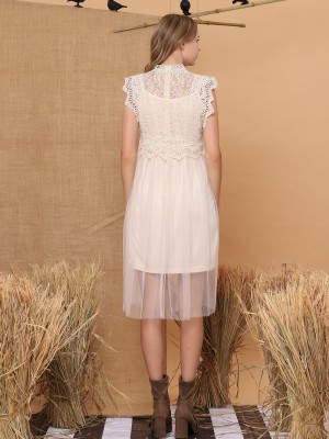 Full Lace Embroidered Tulle Dress