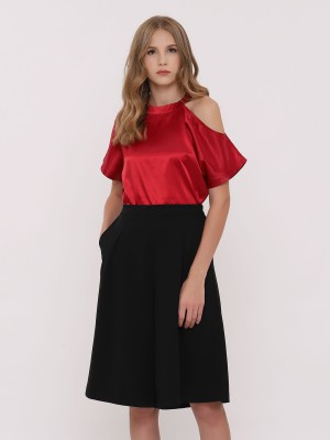 Satin High Neck Top