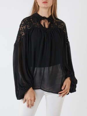 Oversized Upper-Brocade Top