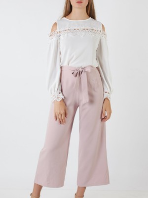 Crochet Cut-Off Long Sleeveless Top