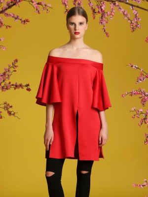 Off-Shoulder Ruffle Sleeves Top