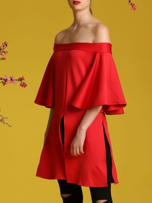 Off-Shoulder Ruffle Sleeves Top