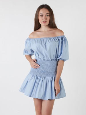 2 Pieces Set Off Shoulder Top With Skirt