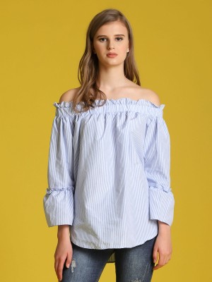 Off-Shoulder Stripes Bell Top