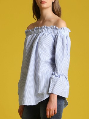 Off-Shoulder Stripes Bell Top