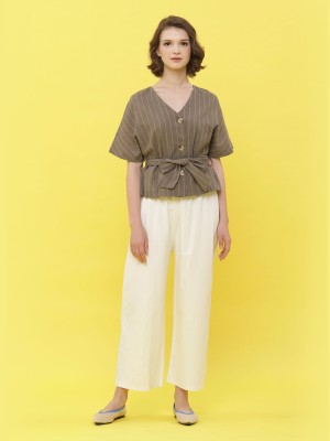 Waist Pull Straight Cut Oversized Pants