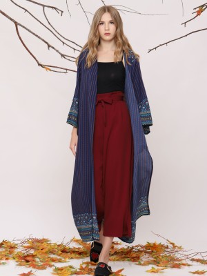Maxi Printed Open Cardigan