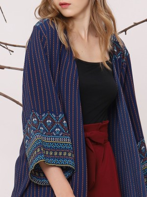 Maxi Printed Open Cardigan