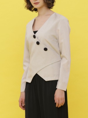 Asymetric Button-Up Blazer