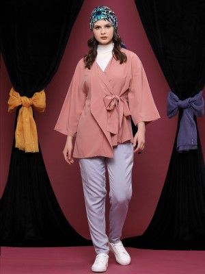 Side-Tie Kimono Layer Long Sleeveless Top