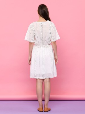 Laser Cut Embroidered Dress