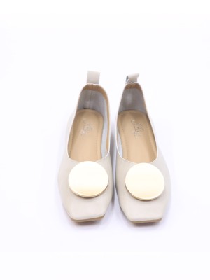 Round Bronze Acc Flat Shoes