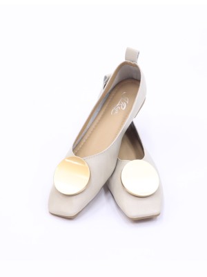 Round Bronze Acc Flat Shoes