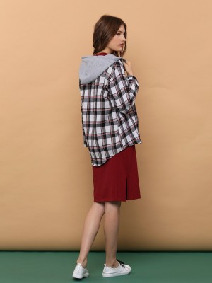 Checkered Shirt Hoodie Outer