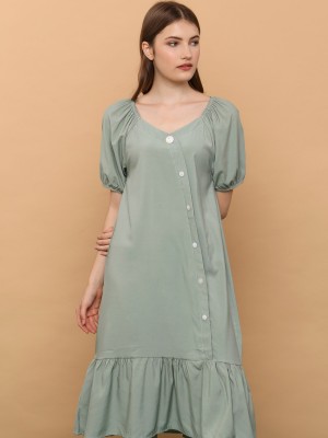 Off Shoulder Puffy Sleeves Dress