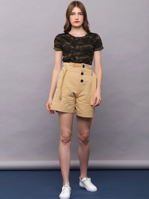 Button Up Short With Side Belt