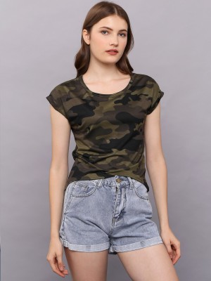 Best Buy Semi Crop Army Tee