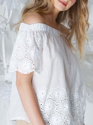 Embroidered Off Shoulder