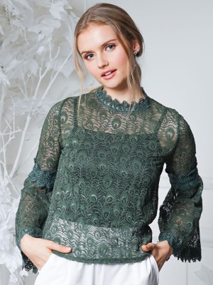 Wide Sleeves Lace Top