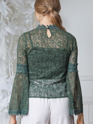 Wide Sleeves Lace Top