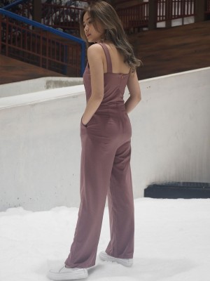 Lace Accent Neckline Jumpsuit