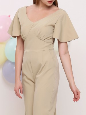 V Neck Flare Sleeves Jumpsuit