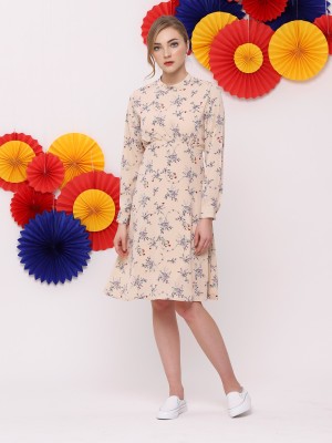 FC Flower Print High Neck Dress