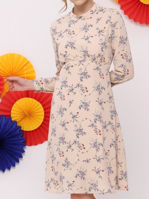 FC Flower Print High Neck Dress