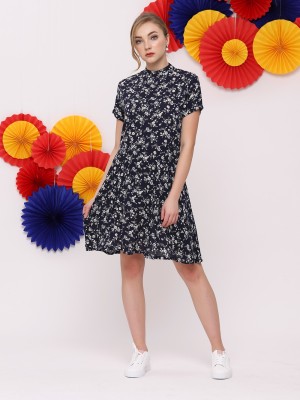 FC Flower Print Waist Fit Mini Dress