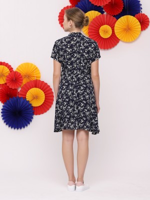 FC Flower Print Waist Fit Mini Dress
