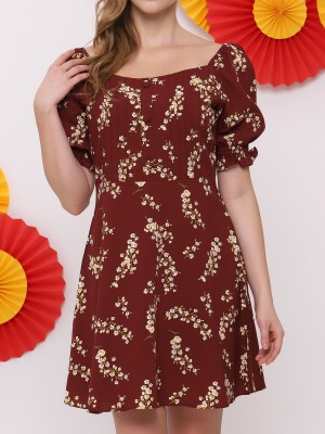 FC Flower Print Square Neck Dress