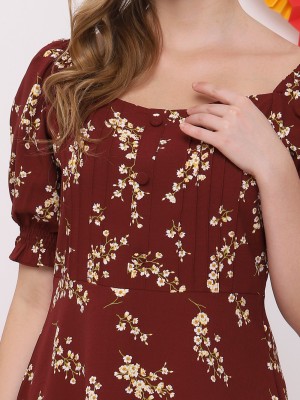 FC Flower Print Square Neck Dress