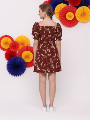 FC Flower Print Square Neck Dress