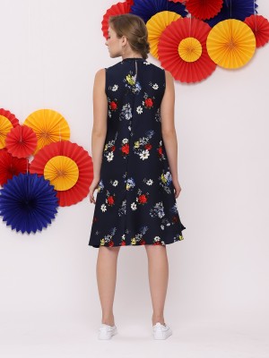 FC Semi High Neck Flower Print Dress